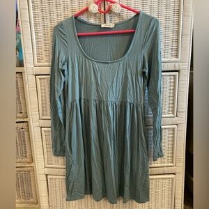 Jolie Teal Long Sleeve Dress with Two Hidden Pockets